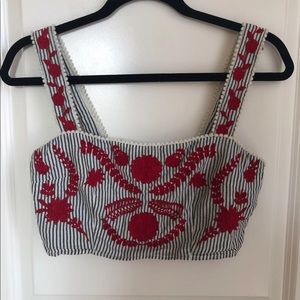 embroidered crop top